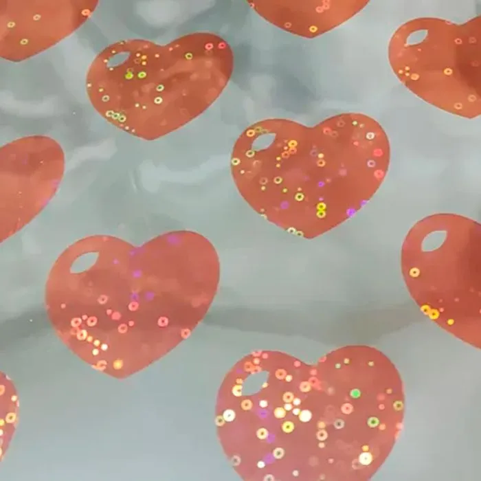 Пленка для Цветов и подарков, Сердца 7.5метров, Оранжевые